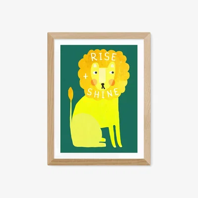 John Lewis EAST END PRINTS Darcie Olley 'Rise and Shine Lion' Framed Print