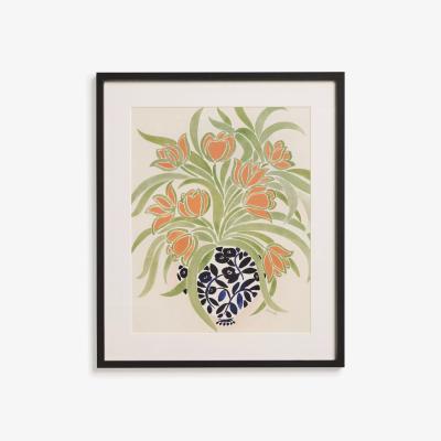 John Lewis John Lewis La Poire 'Apricot Tulips' Framed Print & Mount, 62 x 52cm, Green/Orange