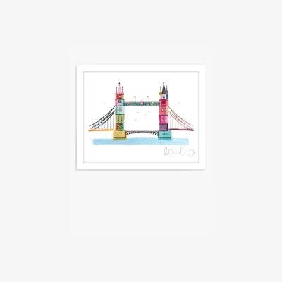 John Lewis Ilona Drew - 'Tower Bridge' London Framed Print, 26 x 32cm, Multi