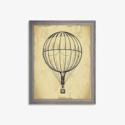 John Lewis Air Balloon 'Travel IV' Framed Print, 42 x 36cm, Brown