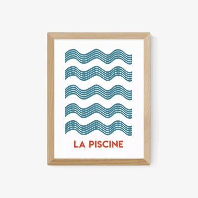 John Lewis EAST END PRINTS Fan Club 'La Piscine' Framed Print