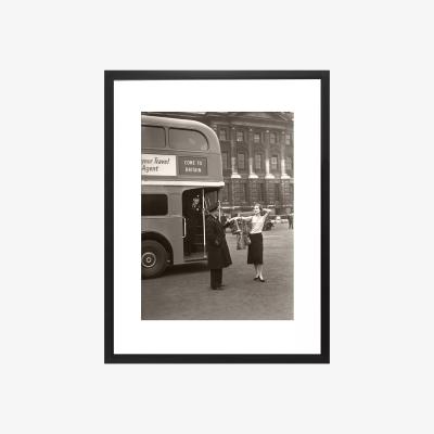 John Lewis Brookpace Lascelles 'Welcome to Britain' Framed Print, 55 x 45cm, Black/White