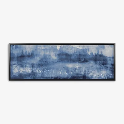 John Lewis Sapphire Landscape - Abstract Framed Canvas Print, 44.5 x 124.5cm, Blue