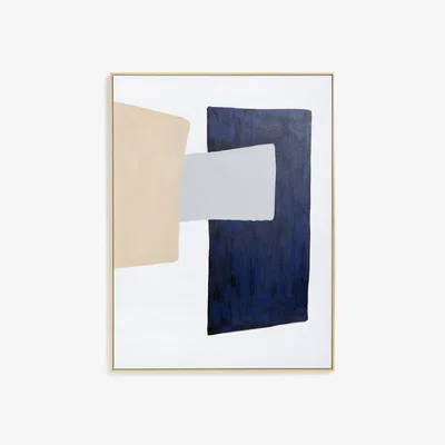 John Lewis John Lewis & Partners 'Cognition Blue' Abstract Framed Canvas Print, 120 x 90cm, Blue/Multi