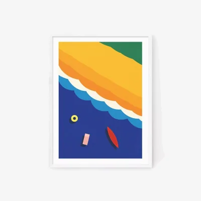 John Lewis EAST END PRINTS Rosi Feist 'Beach Life' Framed Print