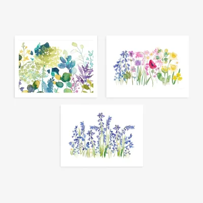John Lewis John Lewis ANYDAY bluebellgray Floral Unframed Print, Set of 3, 30 x 40cm, Multi