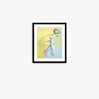 John Lewis Andrew Orton - 'Female Nude III' Framed Print & Mount, 63.5 x 53.5cm, Yellow/Multi