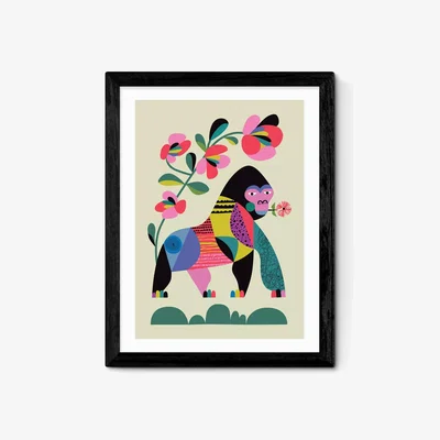 John Lewis EAST END PRINTS Rachel Lee 'Gorilla' Framed Print