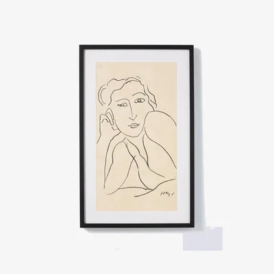 John Lewis John Lewis Henri Matisse 'Bust of a Woman' Framed Print, 80 x 50cm, Black/White