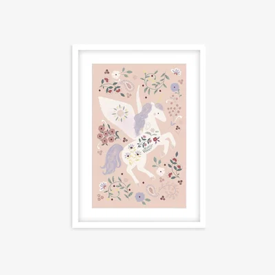 John Lewis little home at John Lewis Enchanted Garden Unicorn Framed Print
