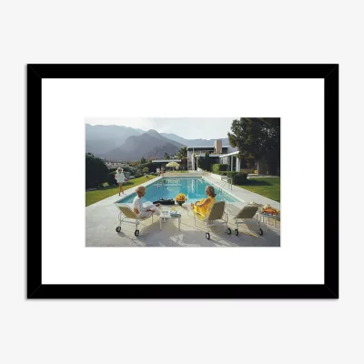 John Lewis Getty Images Gallery - Slim Aarons 'Poolside Gossip' Wood Framed Print & Mount, 44.5 x 59.5cm
