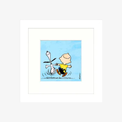 John Lewis Peanuts - Snoopy and Charlie Brown, Framed Print, 23 x 23cm