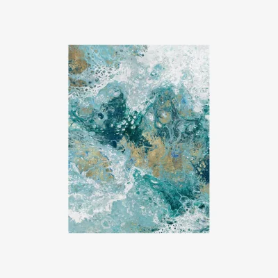 John Lewis Saran I - Abstract Canvas Print, 90 x 60cm, Blue/Gold
