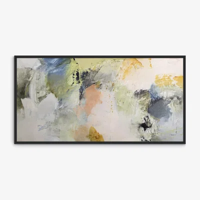 John Lewis John Lewis Natasha Barnes 'Formation' Abstract Framed Canvas Print, 64 x 124cm, White/Multi