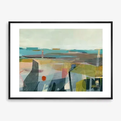 John Lewis Louise Body - 'Where the Boats Come In' Framed Print & Mount, 50 x 70cm, Blue/Multi