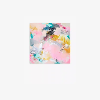 John Lewis Natasha Barnes - 'Bright Pink Abstract' Canvas Print, 90 x 90cm, Pink/Multi
