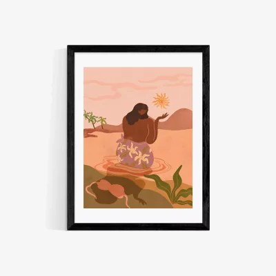 John Lewis EAST END PRINTS Arty Guava 'Sunset' Framed Print