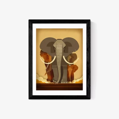 John Lewis EAST END PRINTS Dieter Braun 'Elephant Stampede' Framed Print
