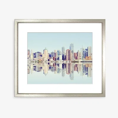 John Lewis Reflective City New York Framed Print & Mount, 73 x 58cm, Blue