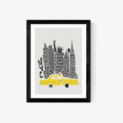 John Lewis EAST END PRINTS Fox & Velvet 'New York Citiscape' Framed Print