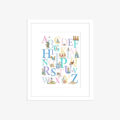 John Lewis Beatrix Potter - Peter Rabbit Children's Alphabet Framed Print & Mount, 53.5 x 43.5cm, White/Multi