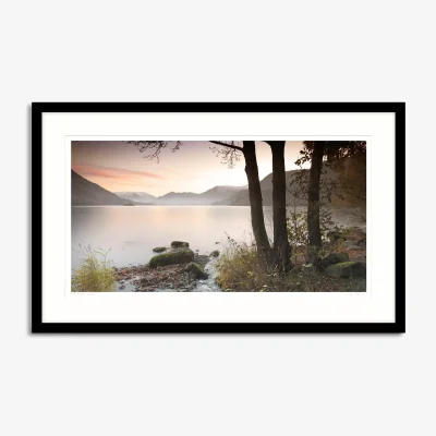 John Lewis Mike Shepherd - 'Misty Lake' Framed Print & Mount, 64.5 x 104.5cm, Green/Multi