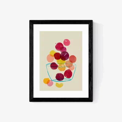 John Lewis EAST END PRINTS Anek 'Plums' Framed Print