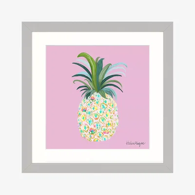 John Lewis Helen Magee - Pink Pineapple Framed Print & Mount, 33.5 x 33.5cm