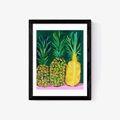 John Lewis EAST END PRINTS Alice Staker 'Pineapples' Framed Print