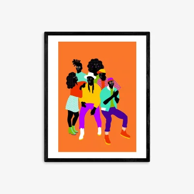 John Lewis Aurelia Durand - 'Family Friends' Wood Framed Print, 52 x 42cm, Orange/Multi