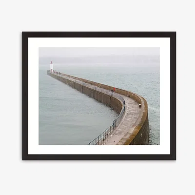 John Lewis Pier 1 - Framed Print & Mount, 46 x 56cm, Grey
