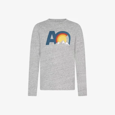 John Lewis AO76 Kids' Mat Artwork Long Sleeve Top, Oxford Grey