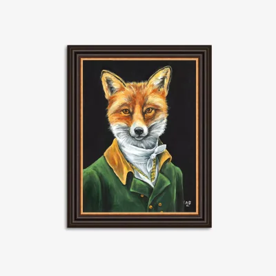 John Lewis Louise Brown - 'Dapper Fox' Framed Print, 67 x 47cm, Green/Multi