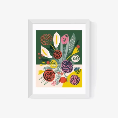 John Lewis EAST END PRINTS Elena Boils 'Flowers 2' Framed Print