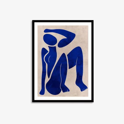 John Lewis Marcus Prime - 'Postured Darling' Nude Framed Print & Mount, 104.5 x 78.5cm, Blue