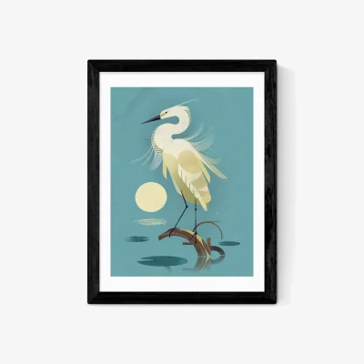 John Lewis EAST END PRINTS Dieter Braun 'Little Egret' Framed Print
