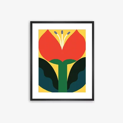 John Lewis John Lewis Eija Vehvilainen 'June Flower' Framed Print, 80 x 60cm, Red/Multi