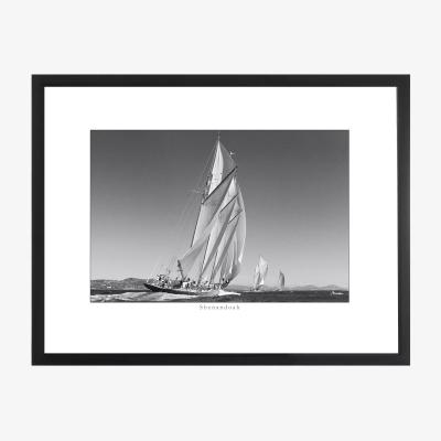 John Lewis Brookpace Lascelles 'Shenandoah' Yacht Framed Print & Mount, 35 x 45cm, Black/White