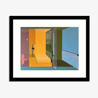 John Lewis Michelle Barratt - 'Unité Colour 01.02.' Framed Print, H43.5 x W63.5cm, Blue/Yellow