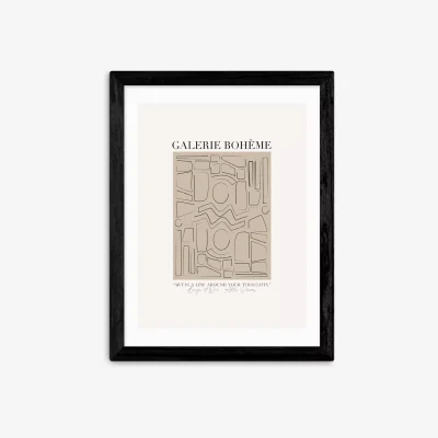 John Lewis EAST END PRINTS Flower Love Child 'Aztec Beige' Framed Print
