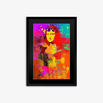 John Lewis Pop Art Factory - 'Mona Lisa' Framed Print & Mount, 73.5 x 53.5cm, Red/Multi