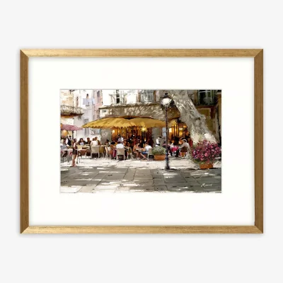 John Lewis Richard Macneil - 'European Cafe Scene II' Framed Print & Mount, 32 x 42cm, Multi