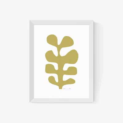 John Lewis EAST END PRINTS Dan Hobday 'Seaweed Mustard' Framed Print