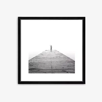 John Lewis Pier 3 - Framed Print & Mount, 56 x 56cm, Black/White