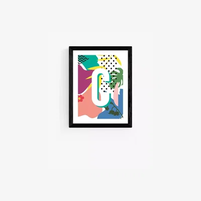 John Lewis EAST END PRINTS Sei and Ru 'C Letter' Framed Print