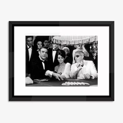 John Lewis James Bond Thunderball Casino - Framed Print & Mount, 65 x 85cm