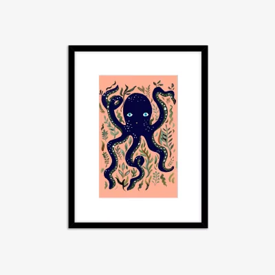 John Lewis Eleanor Bowmer 'Octopus' Framed Print & Mount, 42 x 32cm, Pink/Multi