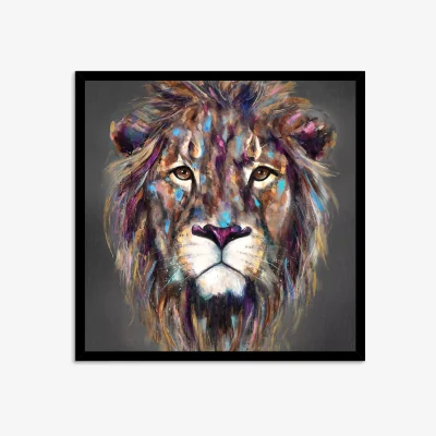 John Lewis Louise Luton - 'Kendi' Lion Framed Print, 84.5 x 84.5cm, Brown