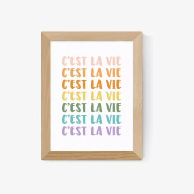 John Lewis EAST END PRINTS apricot+birch 'C'est La Vie' Framed Print