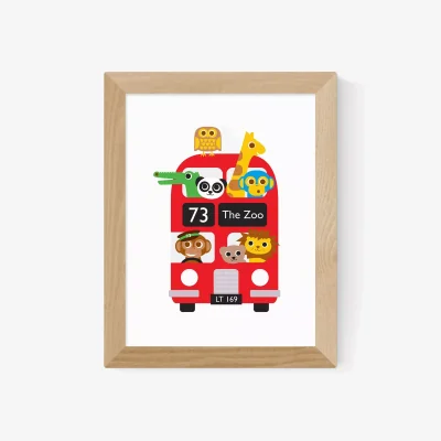 John Lewis EAST END PRINTS Dicky Bird 'London Bus' Framed Print